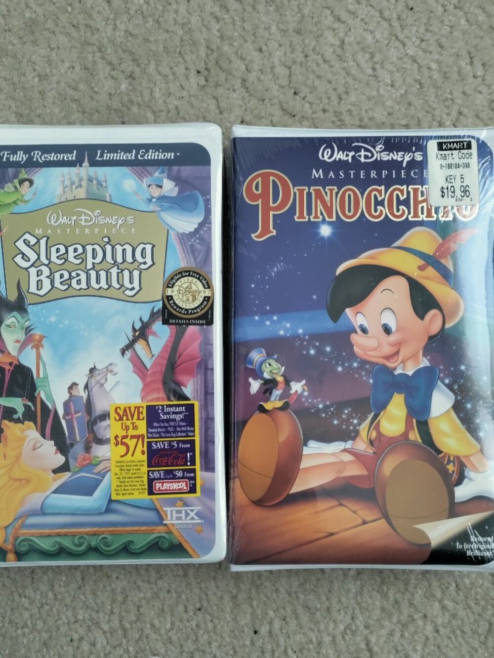 Disney Sleeping Beauty & Pinocchio Brand New Factory Sealed VHS READ DESCRIP